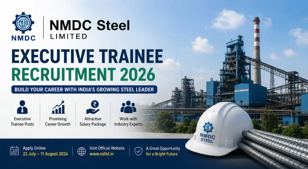 NMDC Steel Executive Trainee Recruitment 2026, Apply Online for 102 Vacancies